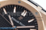 Royal Oak 15500 RG APSF 1:1 Best Edition Black Dial on Black Leather Strap SA4302 Super Clone V2 (SW Dial) - Image 4