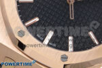 Royal Oak 15500 RG APSF 1:1 Best Edition Black Dial on Black Leather Strap SA4302 Super Clone V2 (SW Dial) - Image 5