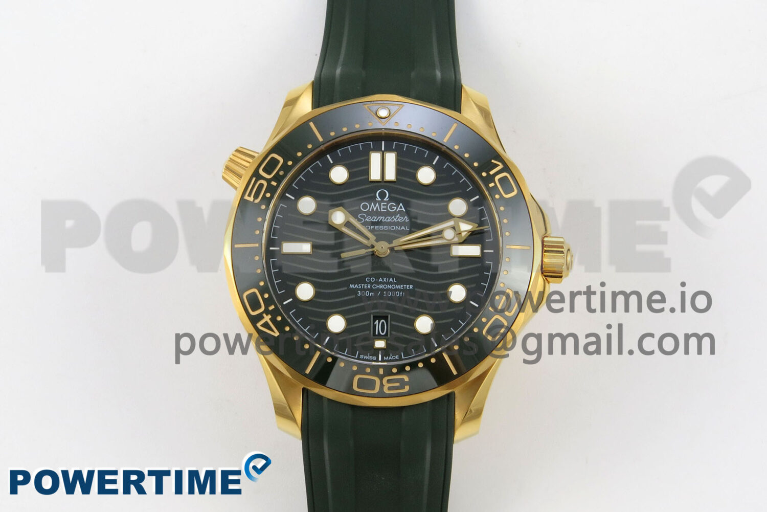 2018 Seamaster Diver 300M Green Ceramic Bezel YG VSF 1:1 Best Edition Green Dial On Green Rubber Strap A8801 - Image 1
