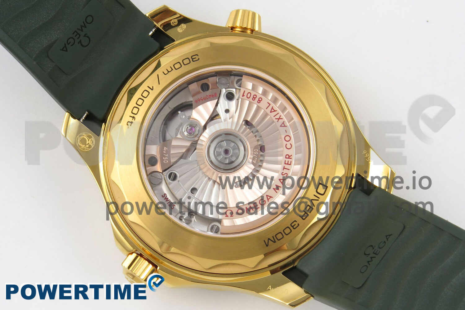 2018 Seamaster Diver 300M Green Ceramic Bezel YG VSF 1:1 Best Edition Green Dial On Green Rubber Strap A8801 - Image 8