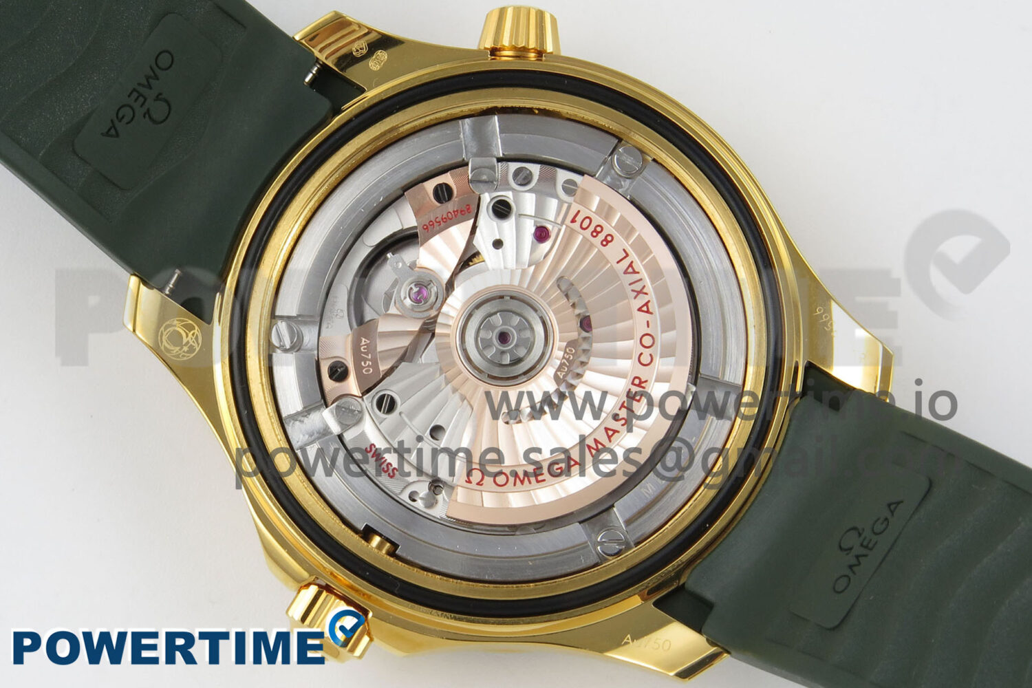 2018 Seamaster Diver 300M Green Ceramic Bezel YG VSF 1:1 Best Edition Green Dial On Green Rubber Strap A8801 - Image 9