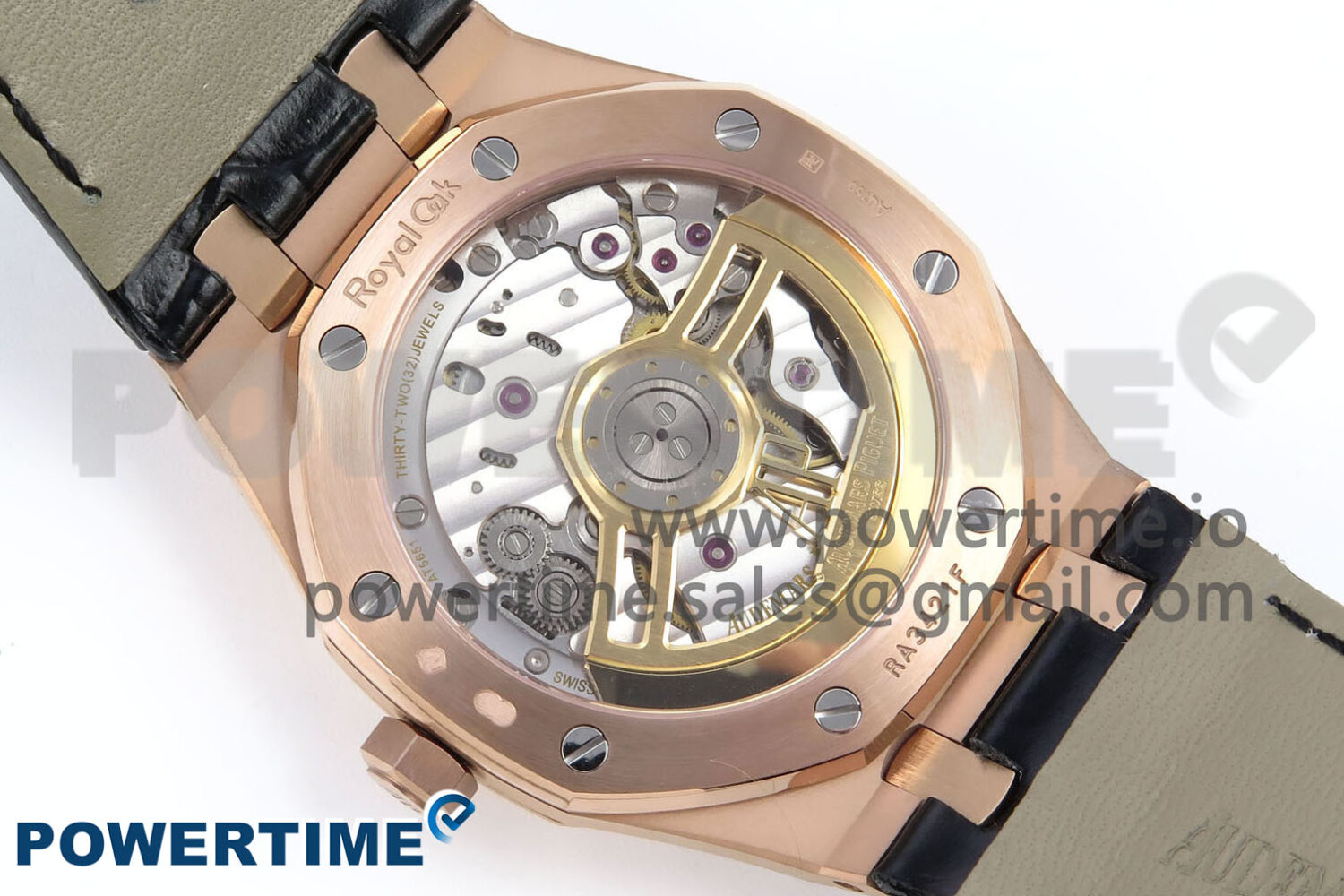 Royal Oak 15500 RG APSF 1:1 Best Edition Black Dial on Black Leather Strap SA4302 Super Clone V2 (SW Dial) - Image 10