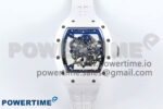 RM055 White Ceramic ZF 1:1 Best Edition on Shark Rubber Strap RMUL2 Super Clone