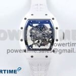 RM055 White Ceramic ZF 1:1 Best Edition on Shark Rubber Strap RMUL2 Super Clone