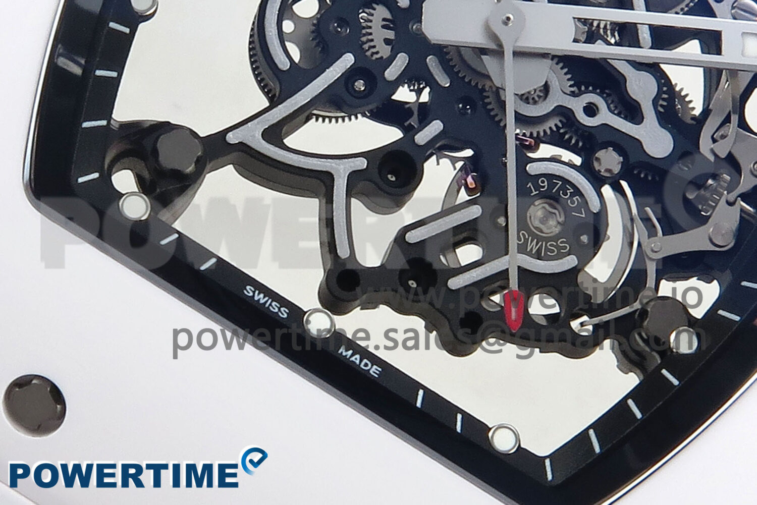 RM055 White Ceramic ZF 1:1 Best Edition on Shark Rubber Strap RMUL2 Super Clone - Image 5