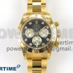 Daytona 126508 YG Clean 1:1 Best Edition Black/YG Diamonds Dial on YG Bracelet Super Clone DD4131