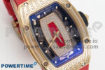 RM07 Ladies RG Diamonds Bezel ZF 1:1 Best Edition Red Diamonds Skeleton Dial on Red Rubber Strap CRMA2 Clone - Image 2