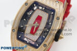 RM07 Ladies RG Diamonds Bezel ZF 1:1 Best Edition Red Diamonds Skeleton Dial on Red Rubber Strap CRMA2 Clone - Image 3