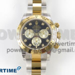 Daytona 126503 Clean 1:1 Best Edition 904L Black/YG Diamond Dial on SS/YG Bracelet Super Clone DD4131