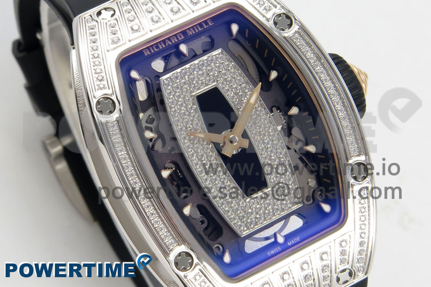 RM07 Ladies SS Diamonds Bezel ZF 1:1 Best Edition Black Diamonds Skeleton D - Image 2