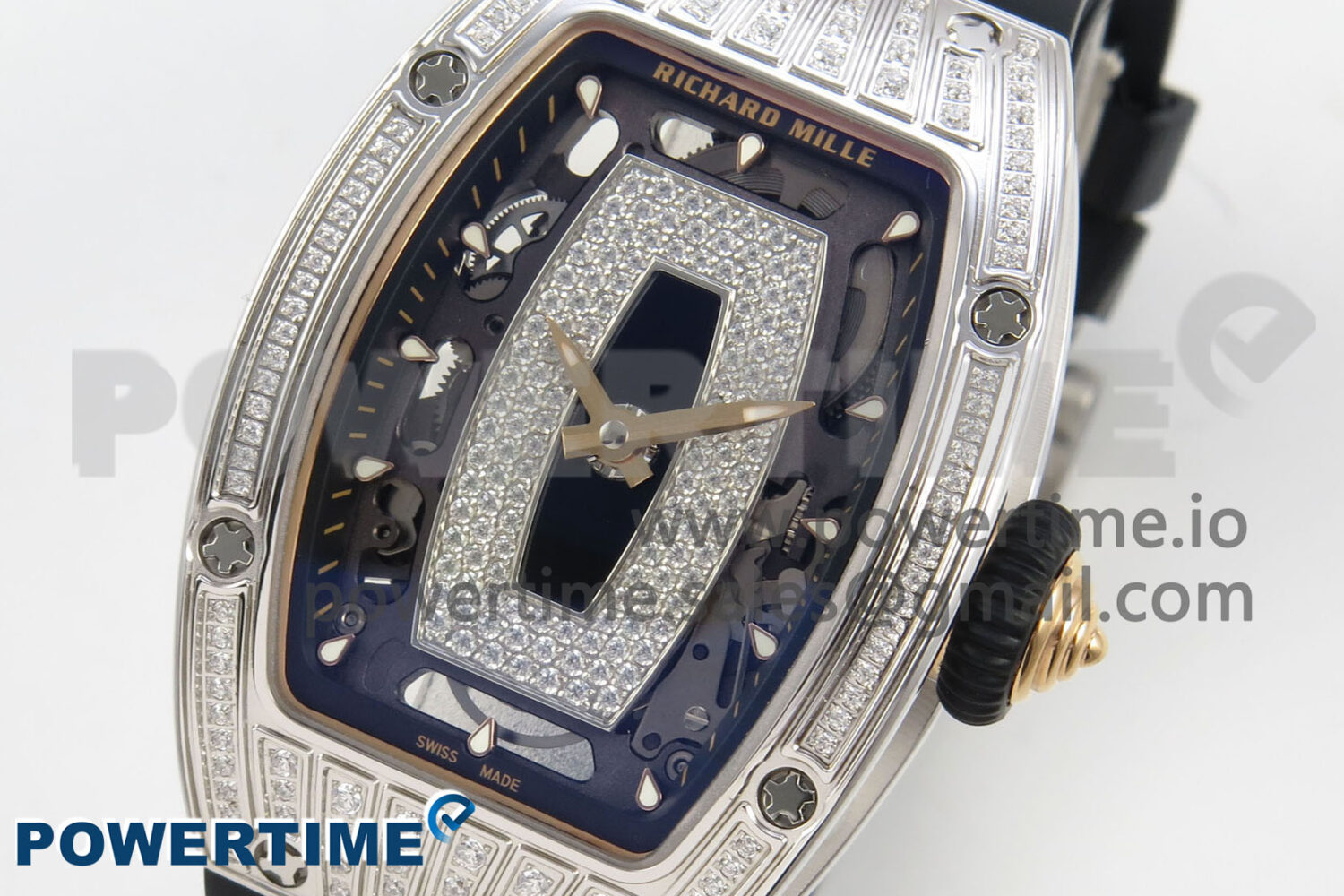RM07 Ladies SS Diamonds Bezel ZF 1:1 Best Edition Black Diamonds Skeleton D - Image 3