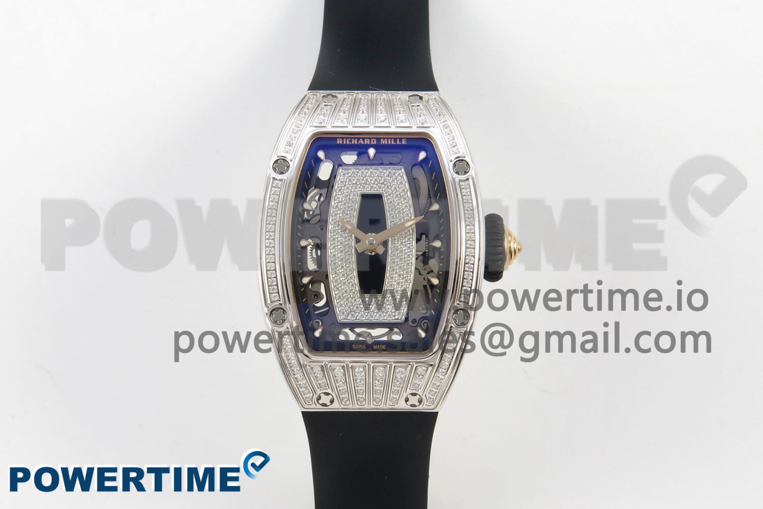 RM07 Ladies SS Diamonds Bezel ZF 1:1 Best Edition Black Diamonds Skeleton D - Image 1