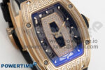 RM07 Ladies Full Diamonds RG ZF 1:1 Best Edition Black Dial on Black Rubber Strap CRMA2 Clone - Image 2