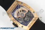 RM07 Ladies Full Diamonds RG ZF 1:1 Best Edition Black Dial on Black Rubber Strap CRMA2 Clone - Image 8