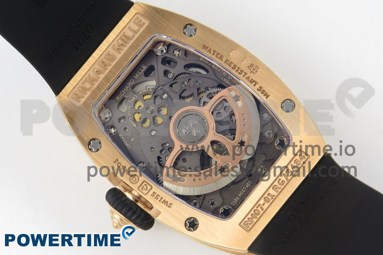 RM07 Ladies Full Diamonds RG ZF 1:1 Best Edition Black Dial on Black Rubber Strap CRMA2 Clone - Image 9