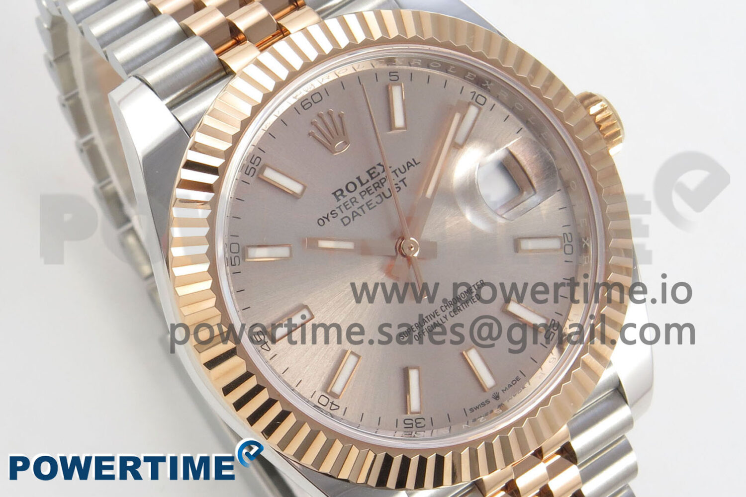 DateJust 41 126331 SS/RG ARF 1:1 Best Edition RG Stick Dial on Jubilee Bracelet SH3235 (Weighted) - Image 2
