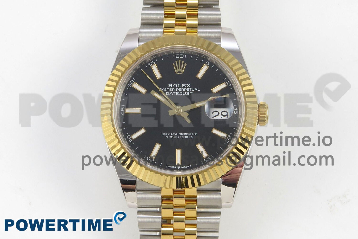 DateJust 41 126333 SS/YG ARF 1:1 Best Edition Black Stick Dial on Jubilee Bracelet SH3235 (Weighted) - Image 1