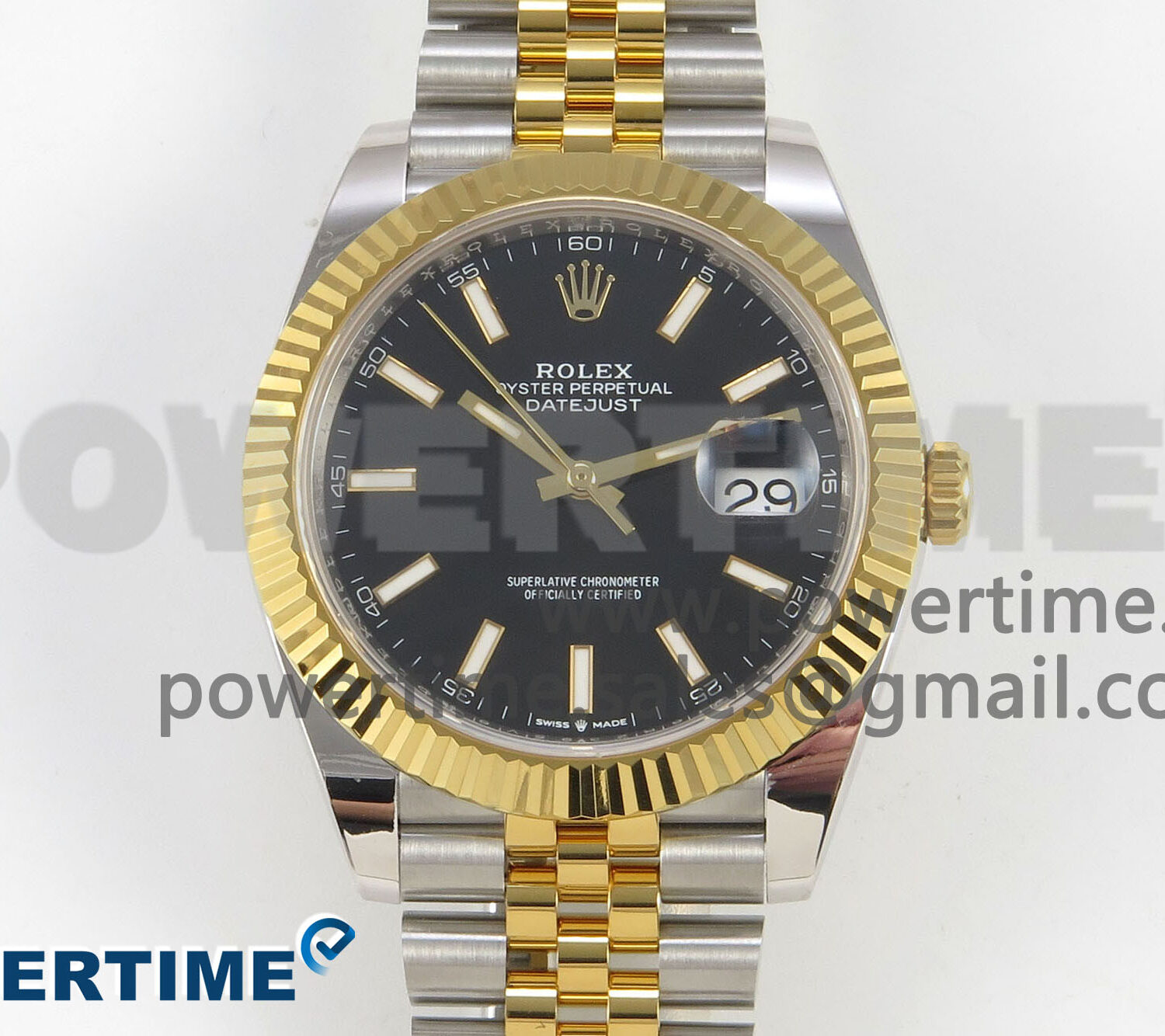 DateJust 41 126333 SS/YG ARF 1:1 Best Edition Black Stick Dial on Jubilee Bracelet SH3235 (Weighted)