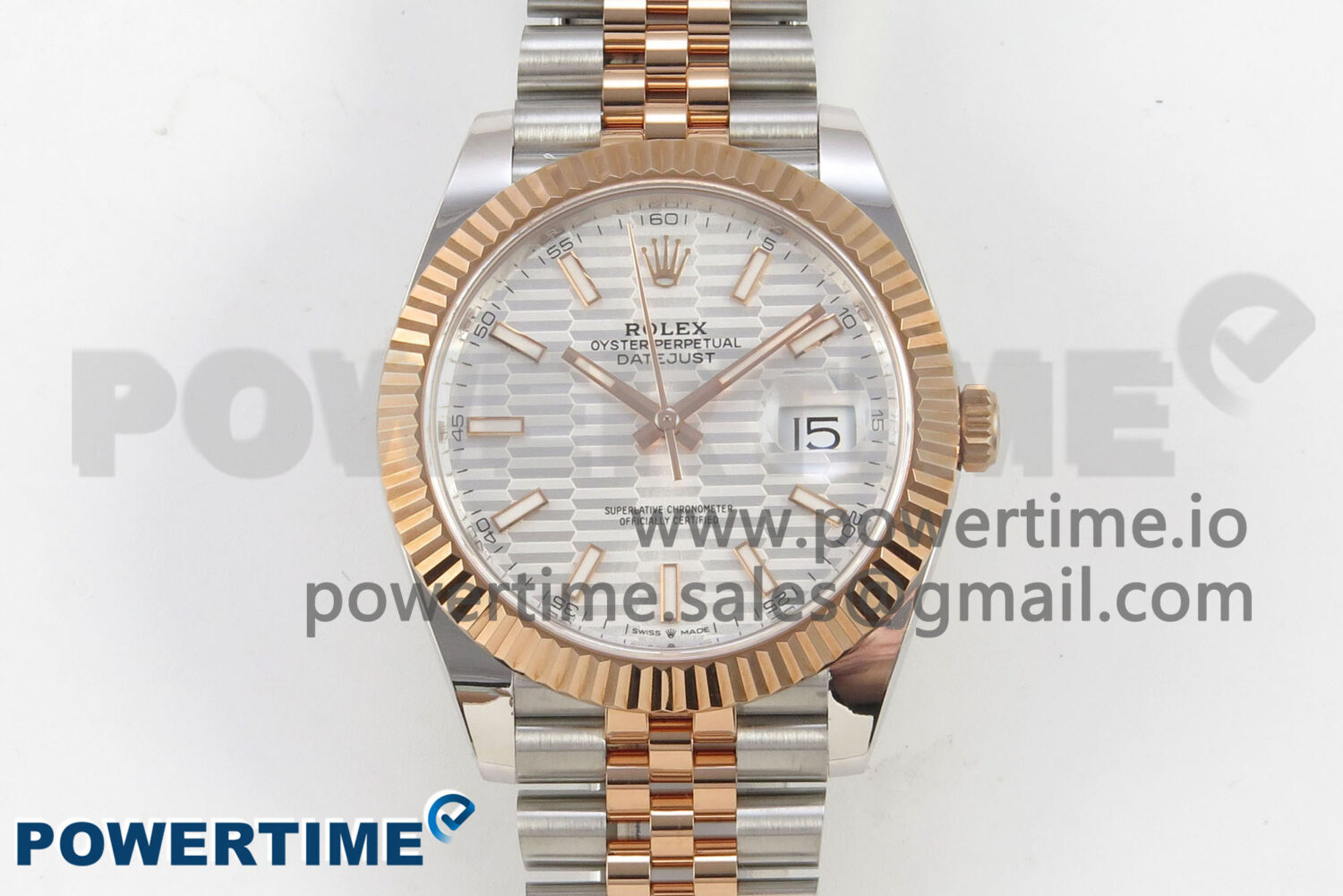 DateJust 41 126331 SS/RG ARF 1:1 Best Edition White Texture Stick Dial on Jubilee Bracelet SH3235 (Weighted) - Image 1