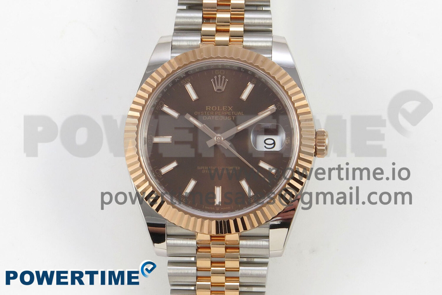 DateJust 41 126331 SS/RG ARF 1:1 Best Edition Brown Stick Dial on Jubilee Bracelet SH3235 (Weighted) - Image 1