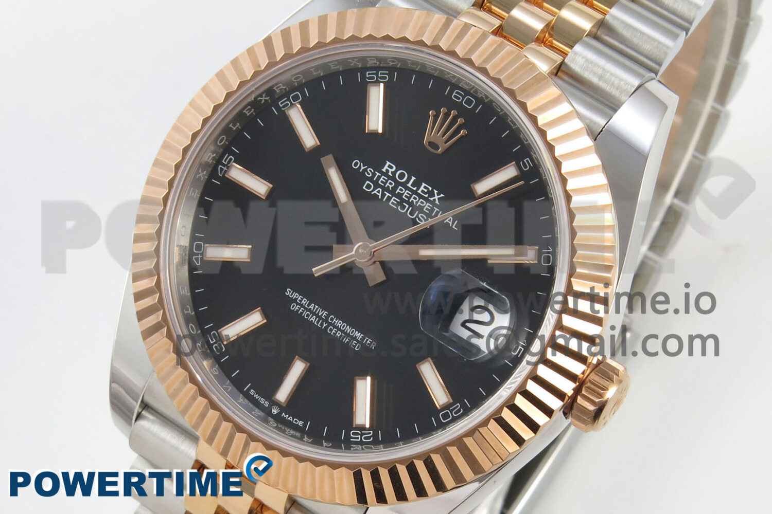 DateJust 41 126331 SS/RG ARF 1:1 Best Edition Black Stick Dial on Jubilee Bracelet SH3235 (Weighted) - Image 3