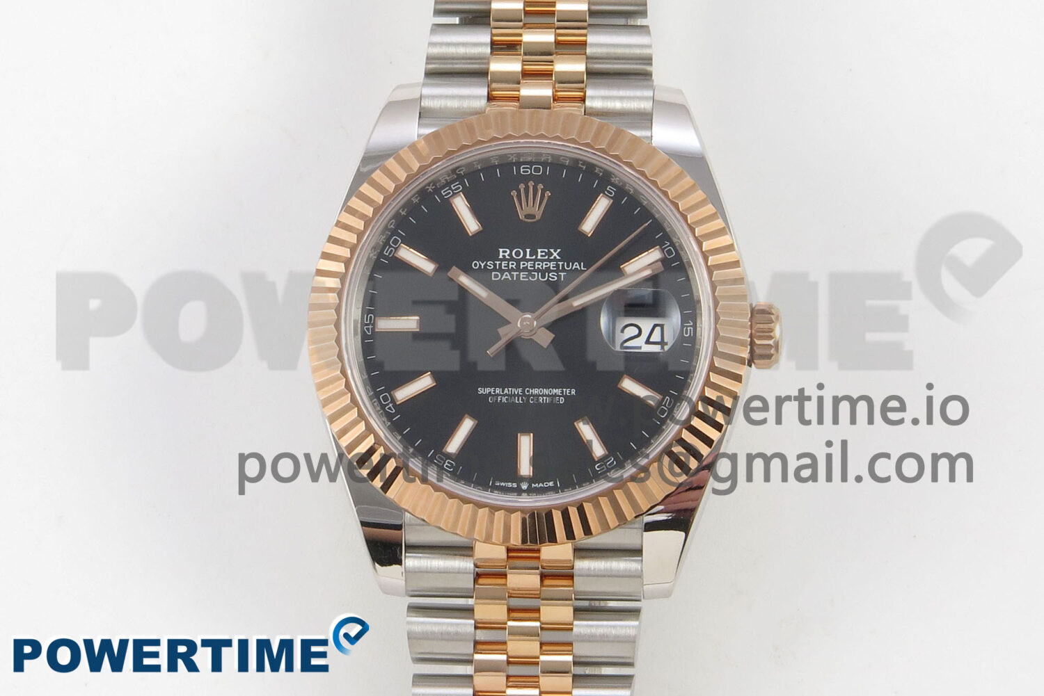 DateJust 41 126331 SS/RG ARF 1:1 Best Edition Black Stick Dial on Jubilee Bracelet SH3235 (Weighted) - Image 1