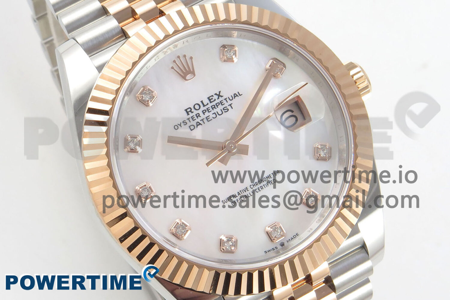 DateJust 41 126331 SS/RG ARF 1:1 Best Edition White MOP Diamonds Dial on Jubilee Bracelet SH3235 (Weighted) - Image 2