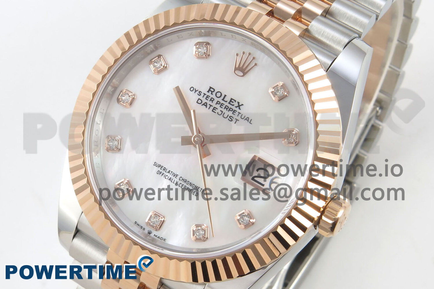DateJust 41 126331 SS/RG ARF 1:1 Best Edition White MOP Diamonds Dial on Jubilee Bracelet SH3235 (Weighted) - Image 3
