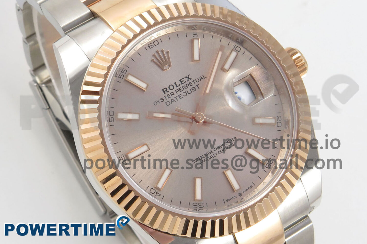 DateJust 41 126331 SS/RG ARF 1:1 Best Edition RG Stick Dial on Oyster Bracelet SH3235 (Weighted) - Image 2