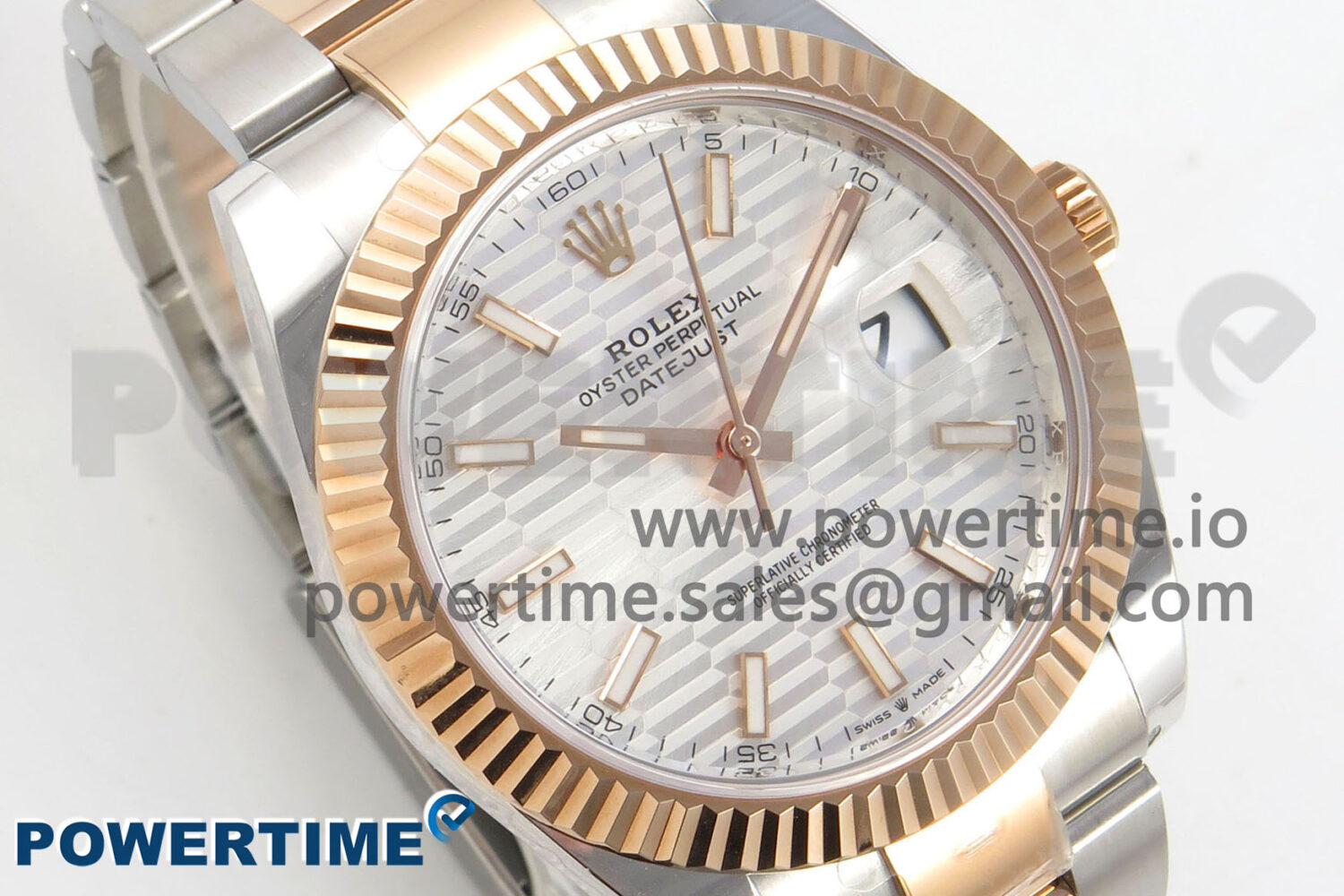 DateJust 41 126331 SS/RG ARF 1:1 Best Edition White Texture Stick Dial on Oyster Bracelet SH3235 (Weighted) - Image 2