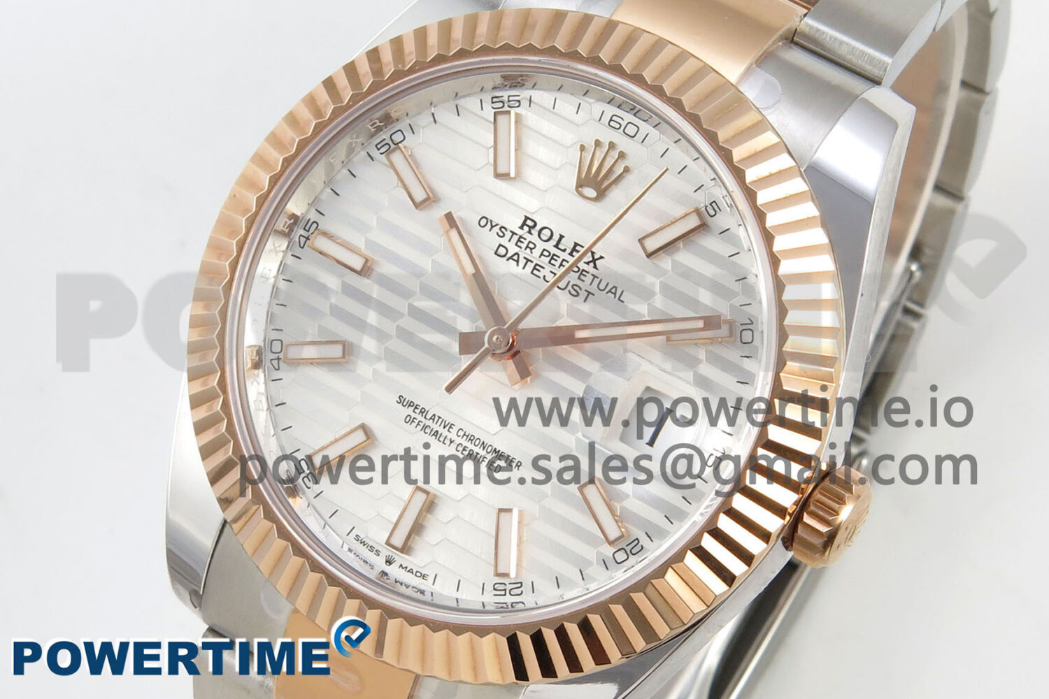 DateJust 41 126331 SS/RG ARF 1:1 Best Edition White Texture Stick Dial on Oyster Bracelet SH3235 (Weighted) - Image 3