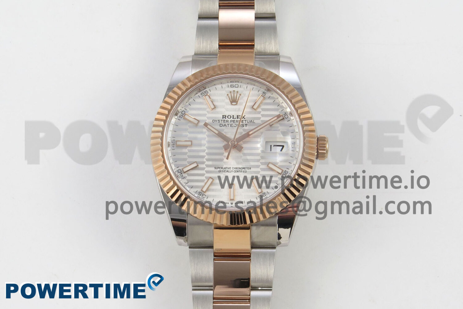 DateJust 41 126331 SS/RG ARF 1:1 Best Edition White Texture Stick Dial on Oyster Bracelet SH3235 (Weighted) - Image 1