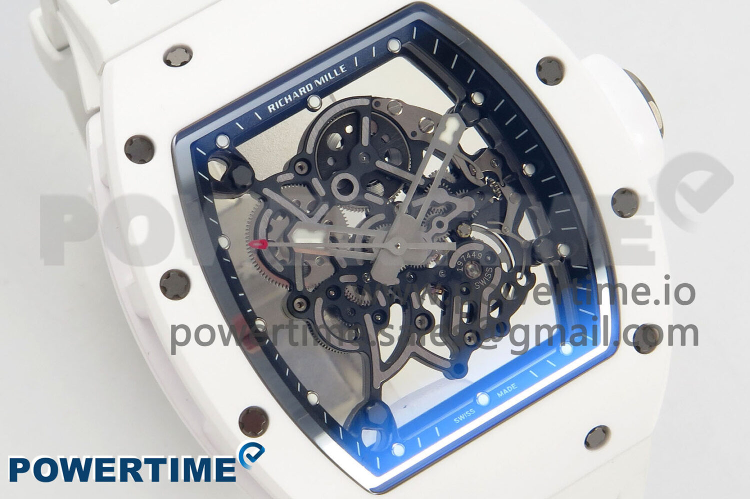 RM055 White Ceramic ZF 1:1 Best Edition on Rubber Strap RMUL2 Super Clone V3 - Image 2