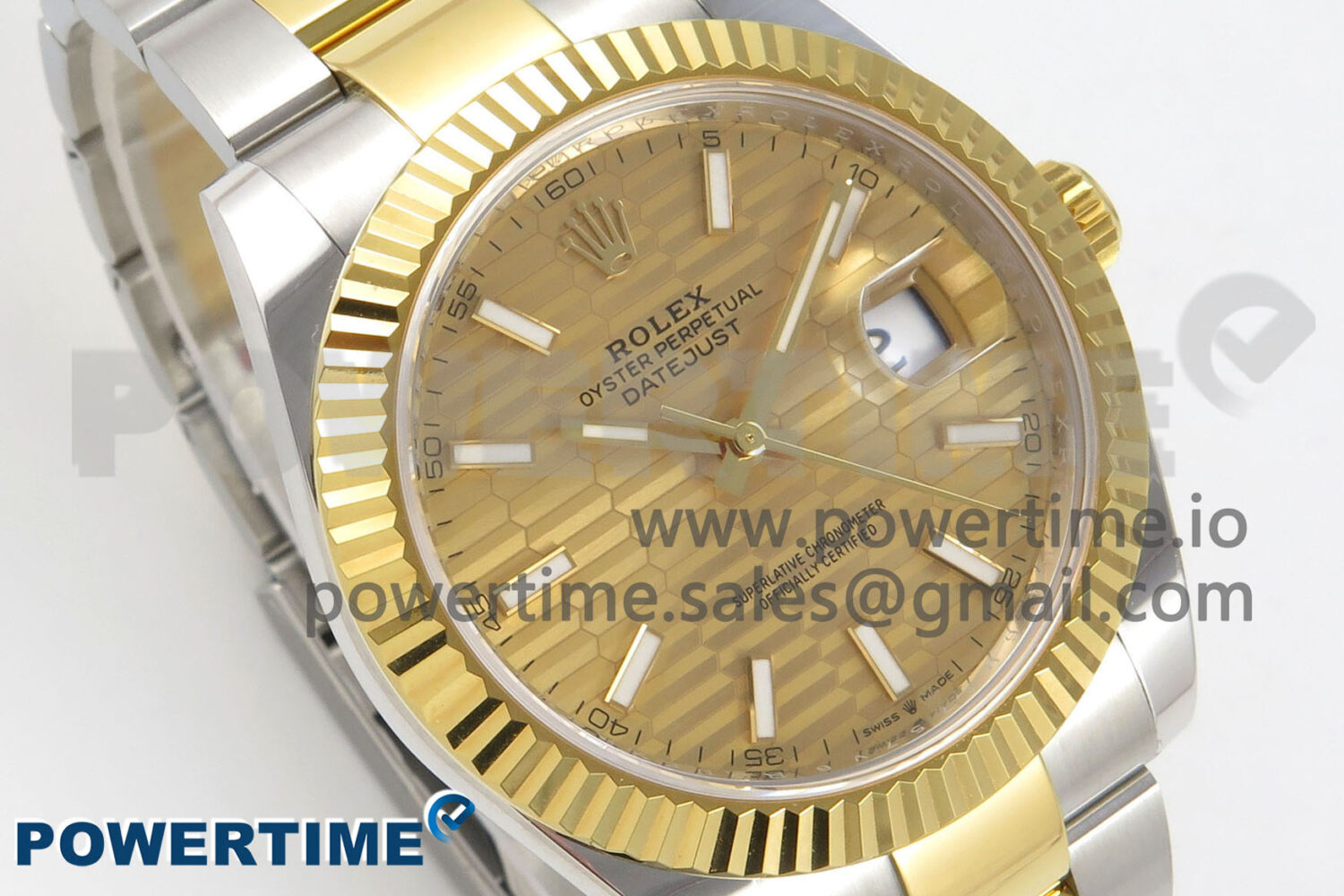 DateJust 41 126333 SS/YG ARF 1:1 Best Edition YG Texture Stick Dial on Oyster Bracelet SH3235 (Weighted) - Image 2