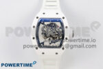 RM055 White Ceramic ZF 1:1 Best Edition on Rubber Strap RMUL2 Super Clone V3