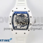 RM055 White Ceramic ZF 1:1 Best Edition on Rubber Strap RMUL2 Super Clone V3