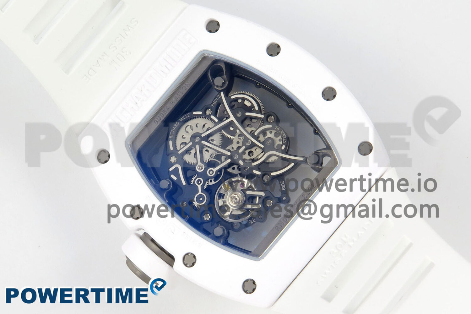 RM055 White Ceramic ZF 1:1 Best Edition on Rubber Strap RMUL2 Super Clone V3 - Image 8