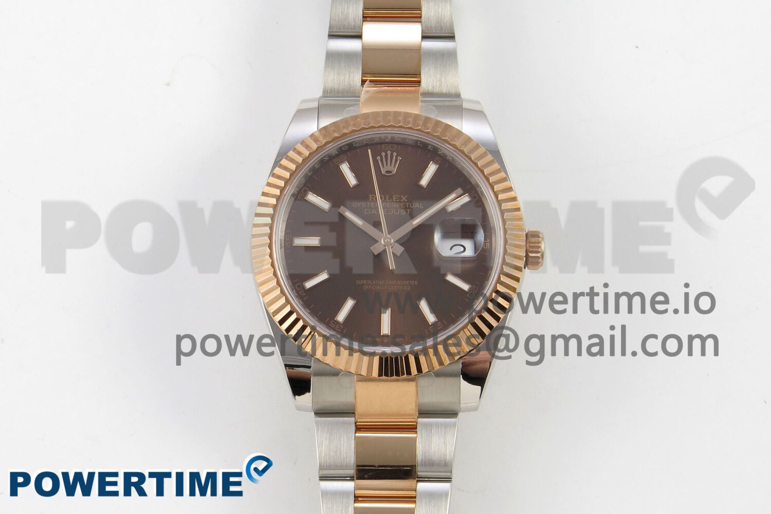 DateJust 41 126331 SS/RG ARF 1:1 Best Edition Brown Stick Dial on Oyster Bracelet SH3235 (Weighted) - Image 1