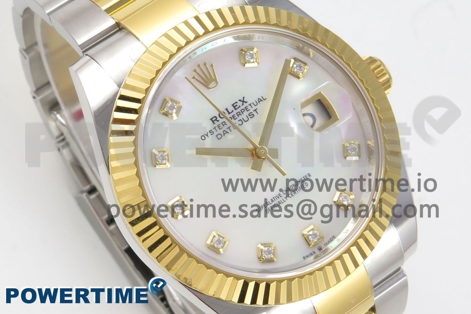 DateJust 41 126333 SS/YG ARF 1:1 Best Edition White MOP Diamonds Dial on Oyster Bracelet SH3235 (Weighted) - Image 2
