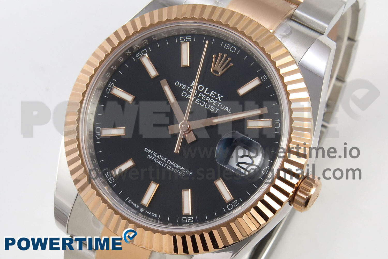 DateJust 41 126331 SS/RG ARF 1:1 Best Edition Black Stick Dial on Oyster Bracelet SH3235 (Weighted) - Image 3