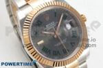 Size	41mm x 12mm Movement	Asian ShangHai Super Clone 3235 Automatic Movement at 28800 vph, VR3235 Functions	Hours, minutes, seconds and date display Case	Solid 904L stainless steel case Crystal	Scratch-proof sapphire crystal with AR coating Dial	Black dial Bezel	Weighted 18k rose gold wrapped fluted stainless steel bezel Strap	Solid stainless steel bracelet with 18k rose gold plated middle links Clasp	Deployant clasp Water resistance	>50 Meters - Image 2