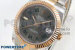 Size	41mm x 12mm Movement	Asian ShangHai Super Clone 3235 Automatic Movement at 28800 vph, VR3235 Functions	Hours, minutes, seconds and date display Case	Solid 904L stainless steel case Crystal	Scratch-proof sapphire crystal with AR coating Dial	Black dial Bezel	Weighted 18k rose gold wrapped fluted stainless steel bezel Strap	Solid stainless steel bracelet with 18k rose gold plated middle links Clasp	Deployant clasp Water resistance	>50 Meters - Image 3