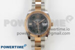 Size	41mm x 12mm Movement	Asian ShangHai Super Clone 3235 Automatic Movement at 28800 vph, VR3235 Functions	Hours, minutes, seconds and date display Case	Solid 904L stainless steel case Crystal	Scratch-proof sapphire crystal with AR coating Dial	Black dial Bezel	Weighted 18k rose gold wrapped fluted stainless steel bezel Strap	Solid stainless steel bracelet with 18k rose gold plated middle links Clasp	Deployant clasp Water resistance	>50 Meters