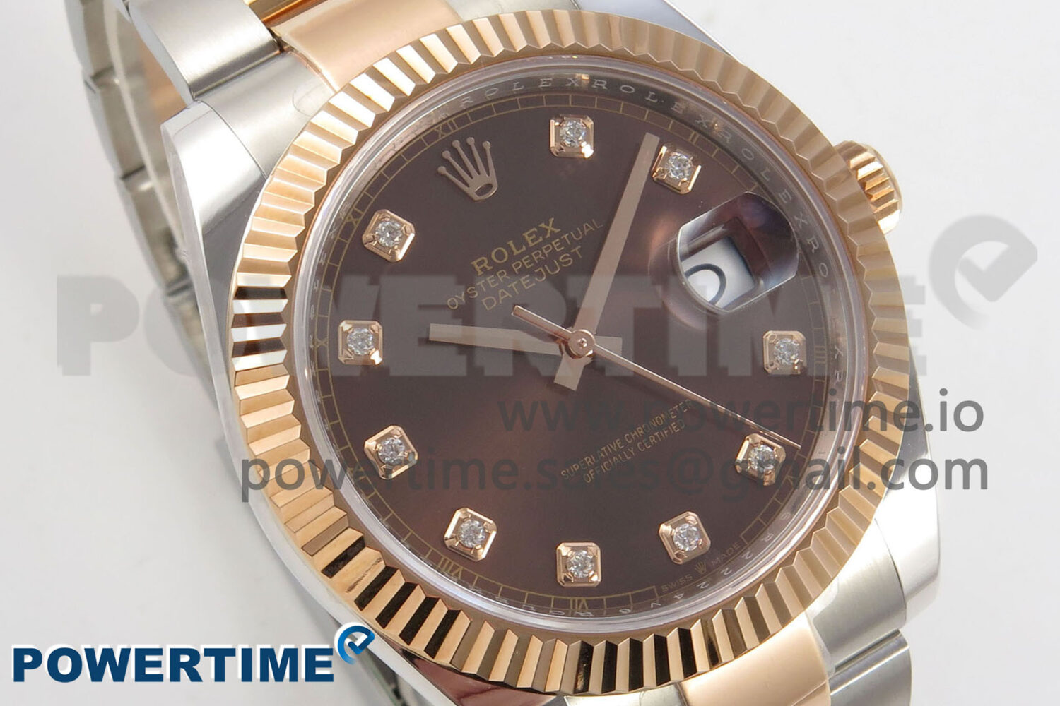 DateJust 41 126331 SS/RG ARF 1:1 Best Edition Brown Diamonds Dial on Oyster Bracelet SH3235 (Weighted) - Image 2