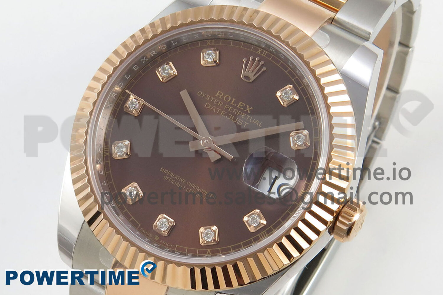 DateJust 41 126331 SS/RG ARF 1:1 Best Edition Brown Diamonds Dial on Oyster Bracelet SH3235 (Weighted) - Image 3