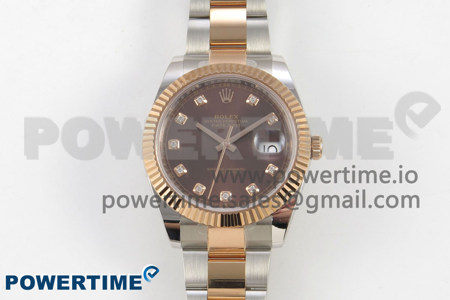 DateJust 41 126331 SS/RG ARF 1:1 Best Edition Brown Diamonds Dial on Oyster Bracelet SH3235 (Weighted) - Image 1