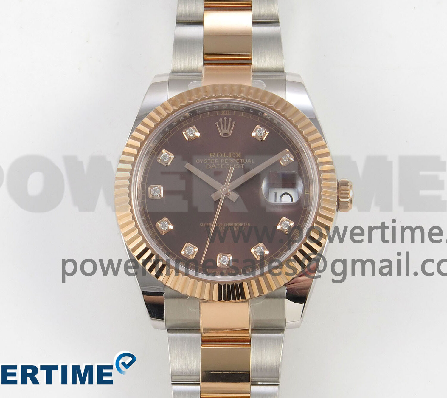 DateJust 41 126331 SS/RG ARF 1:1 Best Edition Brown Diamonds Dial on Oyster Bracelet SH3235 (Weighted)