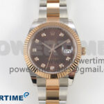 DateJust 41 126331 SS/RG ARF 1:1 Best Edition Brown Diamonds Dial on Oyster Bracelet SH3235 (Weighted)