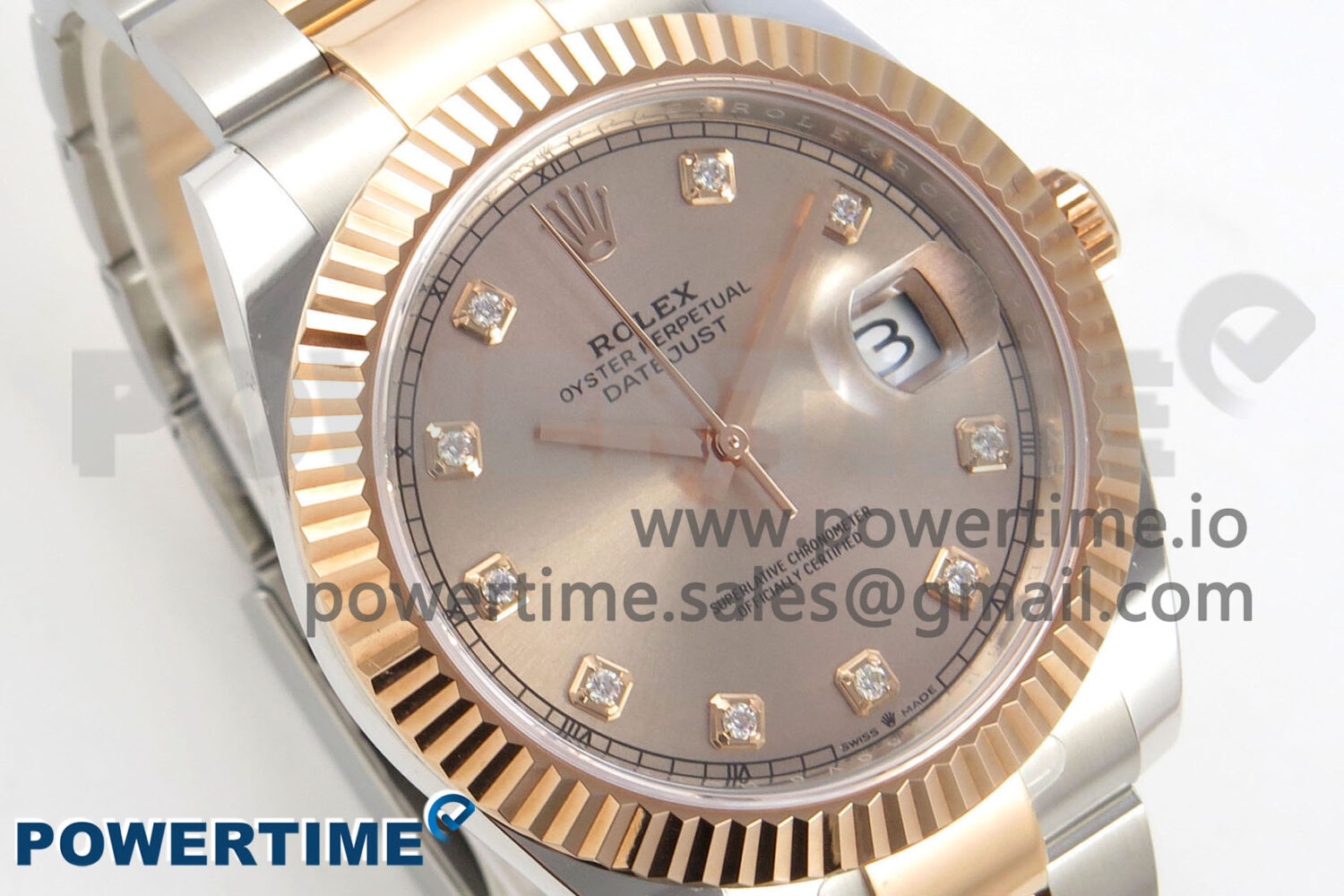 DateJust 41 126331 SS/RG ARF 1:1 Best Edition RG Diamonds Dial on Oyster Bracelet SH3235 (Weighted) - Image 2
