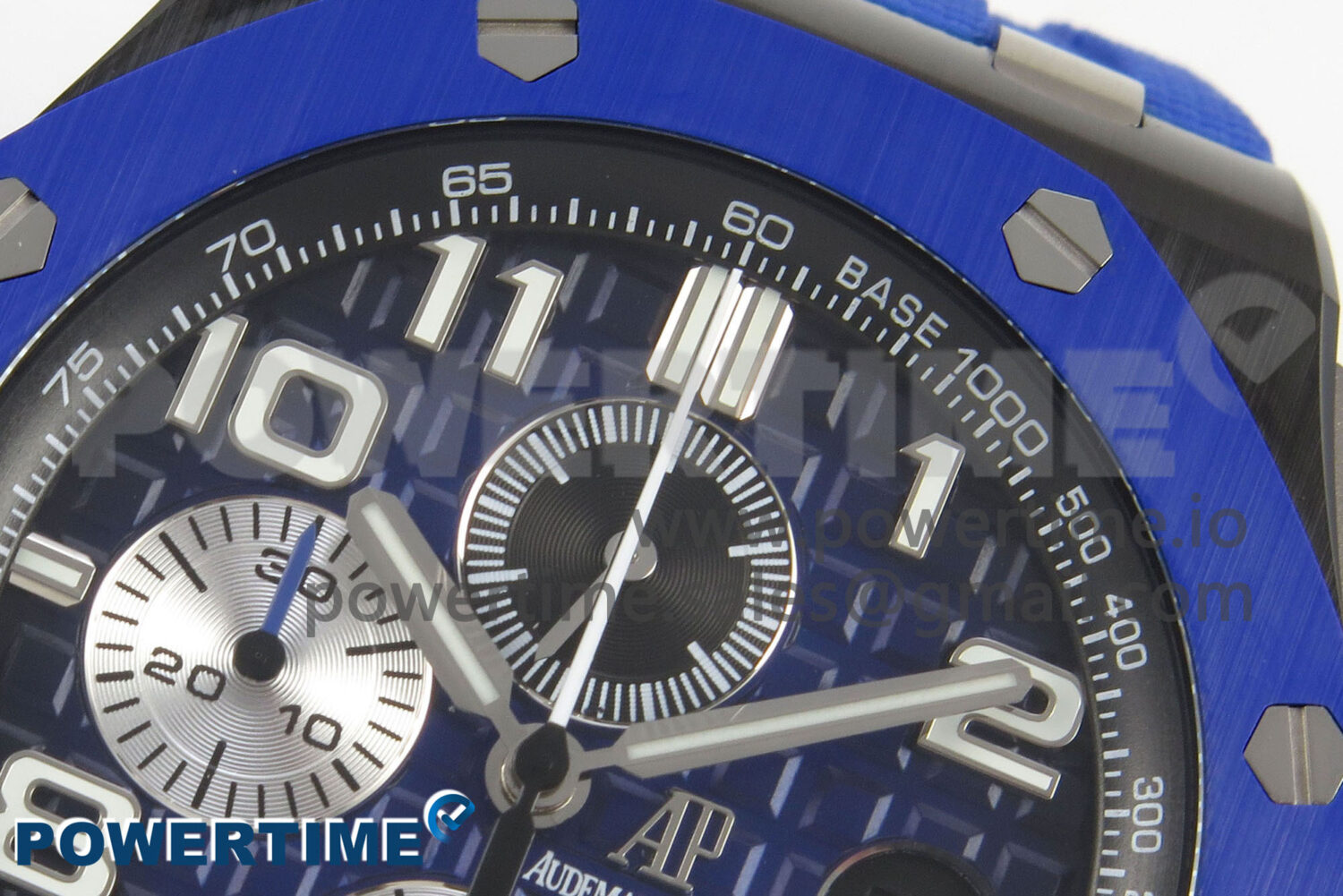 Royal Oak Offshore 44mm Black/Blue Ceramic APJF 1:1 Best Edition Blue Dial on Blue Rubber Strap A3126 - Image 4